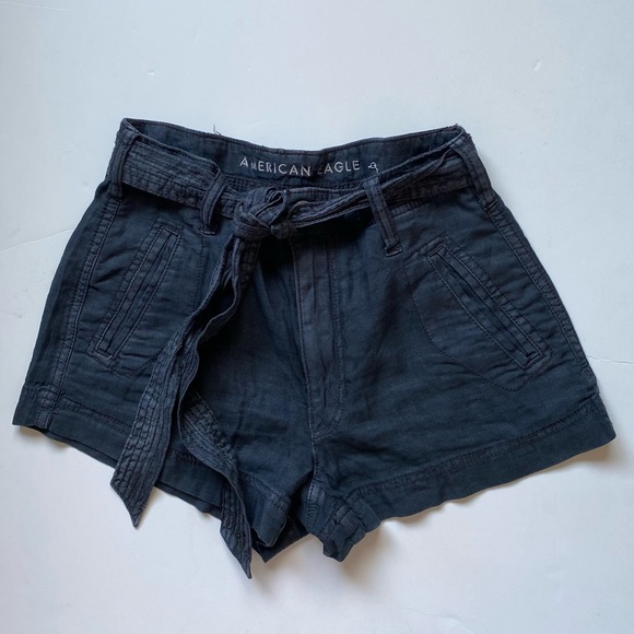 American Eagle Outfitters Pants - American Eagle Outfitters Dark Grey Belted Utility Shorts